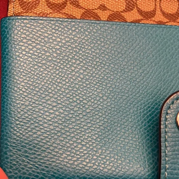 Coach Teal Wristlet Wallet - Picture 12 of 16